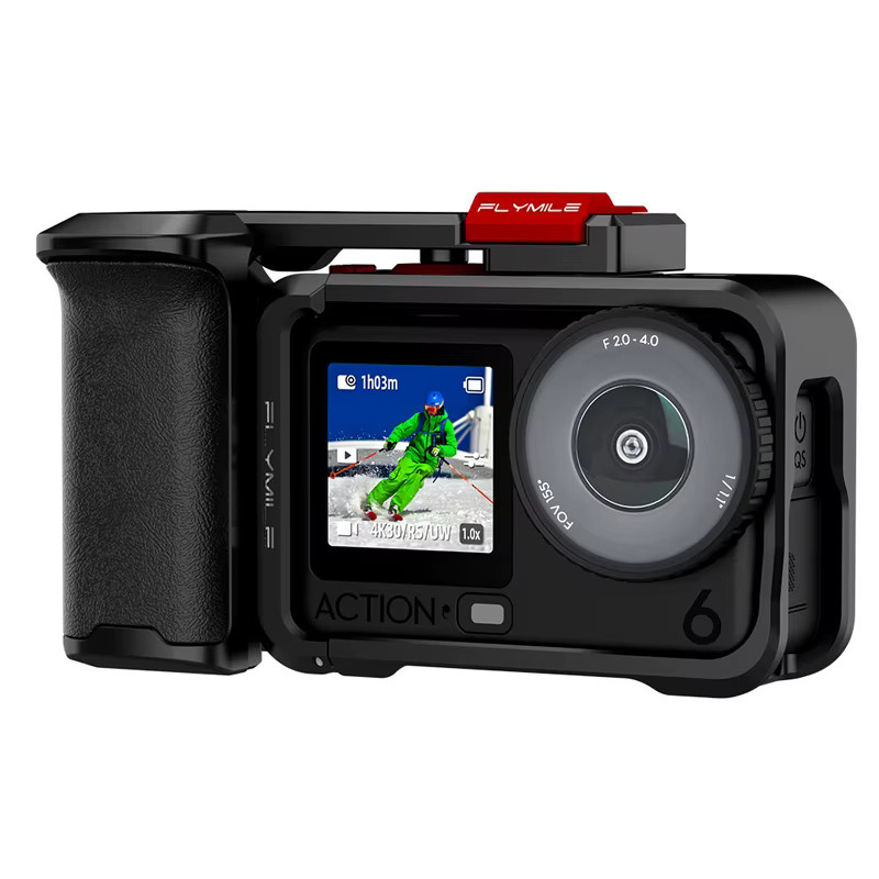 DJI OSMO Action 6 Straßengriff-Erweiterungsrahmen mit Metallgriff und Objektivabdeckung in Schwarz - Bild 7