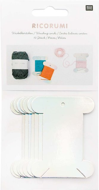 Rico Design Ricorumi Wickelkärtchen irisierend in Silber und Multicolour, 10 Stück, B: 5 x 7 cm - Bild 1