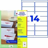 Avery Zweckform Adressetiketten Weiß für Inkjet, B: 99,1 mm, H: 38,1 mm - Bild 1