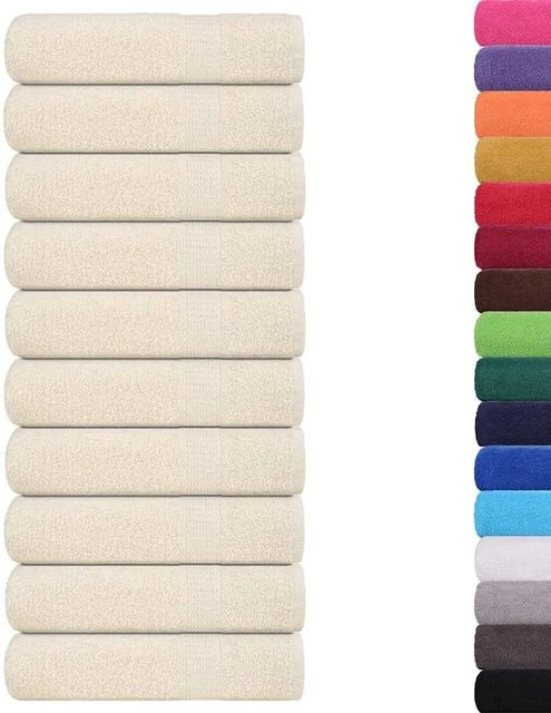 vidaXL Badetücher 10er Set aus 100% Baumwolle in Beige, B/L: 100 x 150 cm, 360 g/m² - Bild 1