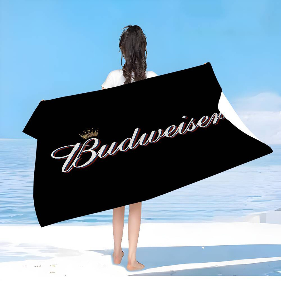 König des Bieres B-Budweiser Strandtuch für Kinder, buntes Mikrofaser-Handtuch, schnelltrocknend und sandfrei, B/B/B: 30 x 30 cm - Bild 2