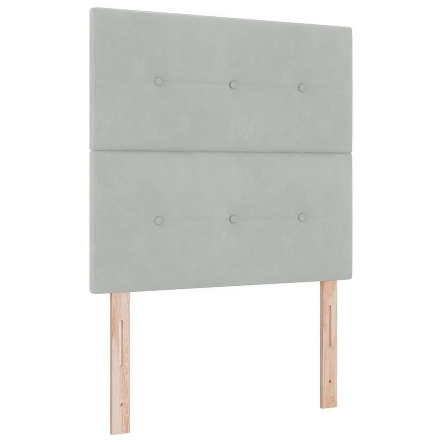 vidaXL LED Boxspringbett mit Matratze in Hellgrau, B/T/H: 120 x 190 x 280 cm - Bild 1