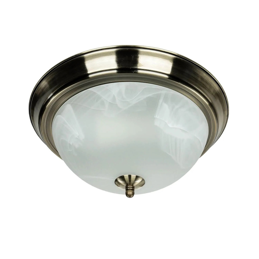 EASYLIGHT Deckenleuchte Rund im Jugendstil aus Messing und Glas in Messing/Weiß, Durchmesser: 28,5 cm, 2x E27 - Bild 2