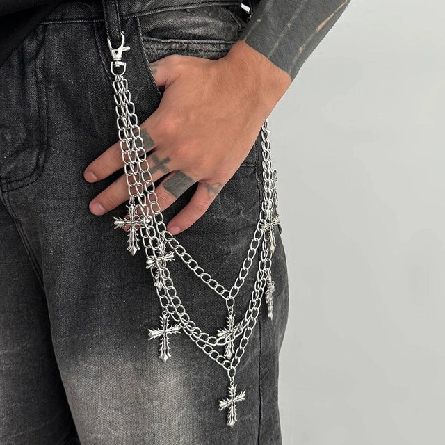 Salircon Anhänger Kette, Kreuz, Silber, Herren - Bild 1