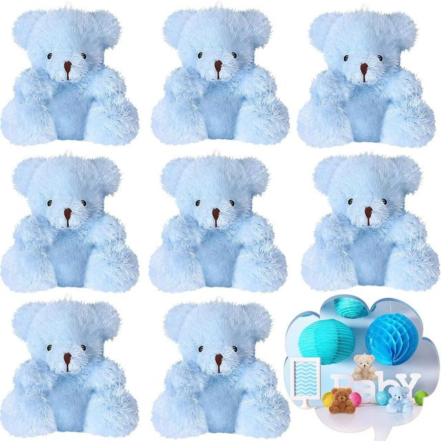 Linyi toy Mini Bär Plüschtier, 12-teiliges Set, blau - Bild 1