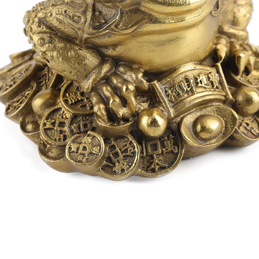 Shoemst Glücksbringer Dreibeinige Kröte aus Messing in Gold im chinesischen antiken Stil als Tischdekoration - Bild 3