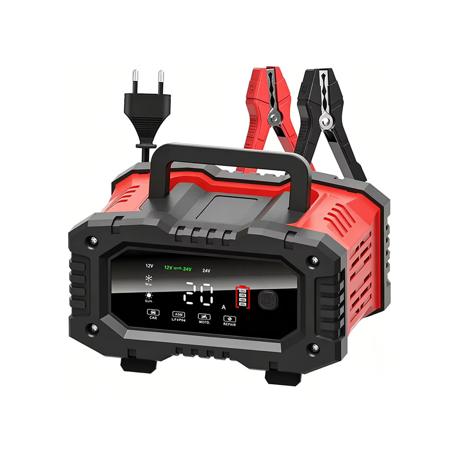 Podofo Vollautomatisches Smart-Batterieladegerät 12V 24V mit 7-Stufen-Ladung und Pulsreparatur für Auto, Motorrad, LKW und Wohnmobil - Bild 7