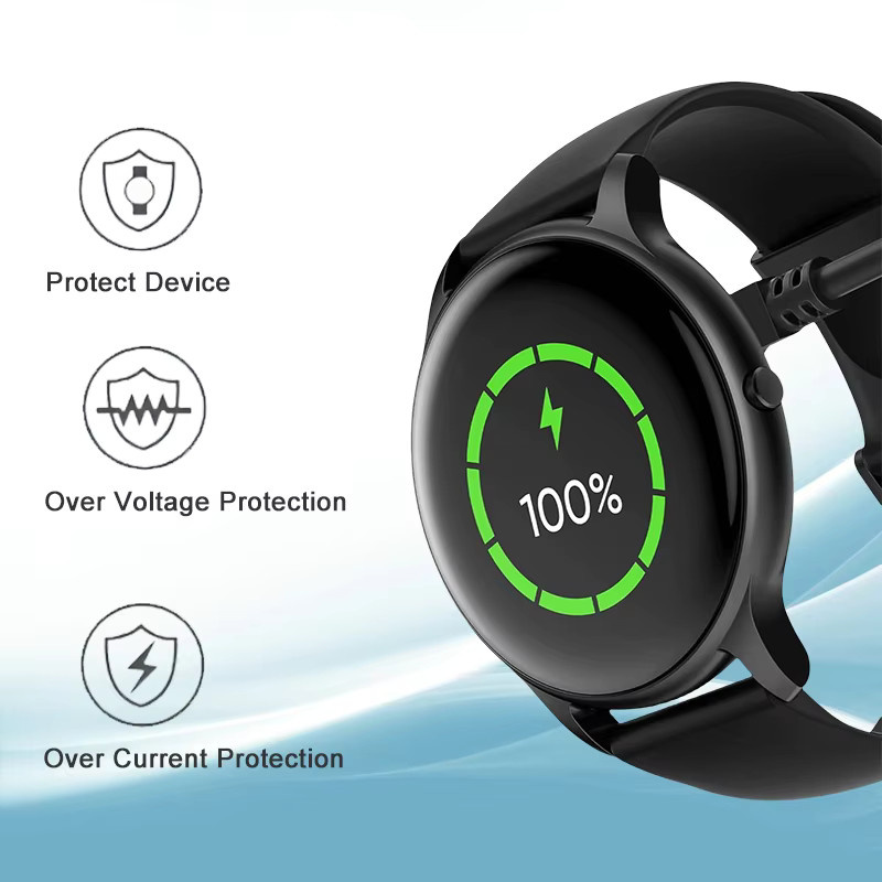 2P250 Magnetisches Uhren-Ladekabel-Set in Schwarz, kompatibel mit Smartwatches mit 2-Pin und 2,5 mm Abstand - Bild 2