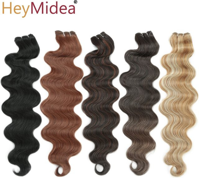 HeyMidea Haarbündel Tressen-Haarverlängerungen, Piano Ombre Blond, Synthetisch - Bild 1