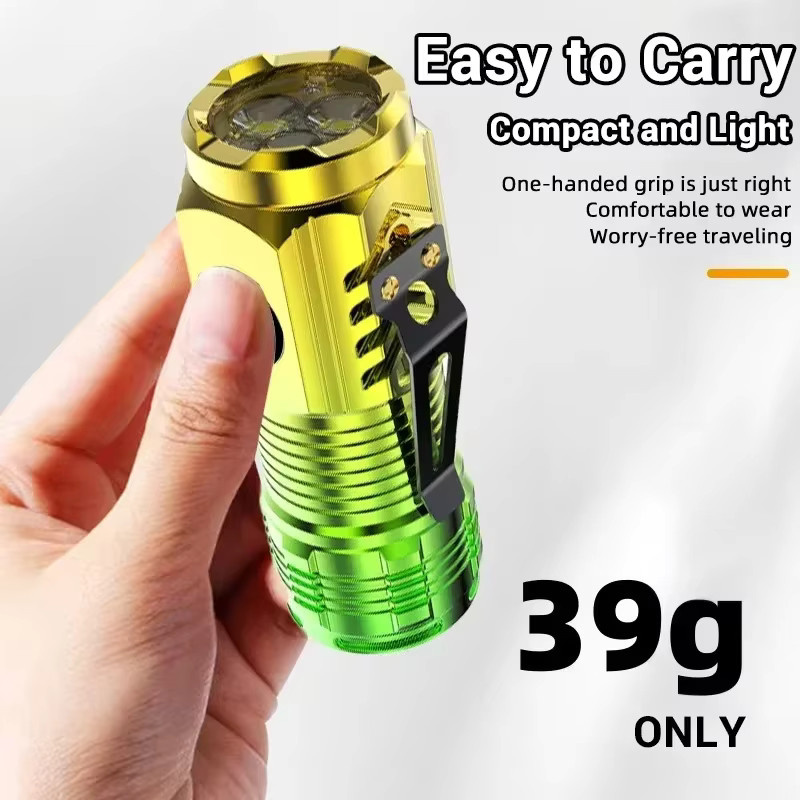 ZHIYU Mini-LED-Taschenlampe, wiederaufladbare wasserdichte Notfall-Blitzlampe mit Stiftclip - Bild 6