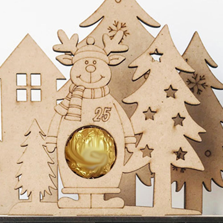 Wiederbefüllbarer Weihnachts-Adventskalender aus Holz mit 25 Schubladen im Retro-Design für Kinder von KONNWEI - Bild 4