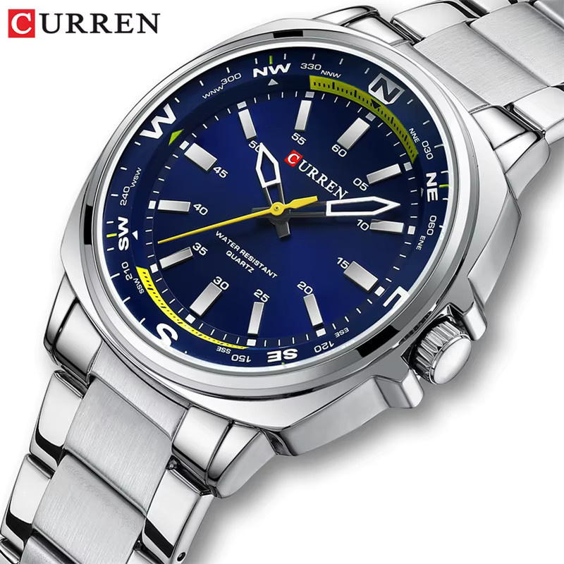 CURREN Armbanduhr, Quarz, Edelstahl, Blau, Herren - Bild 3