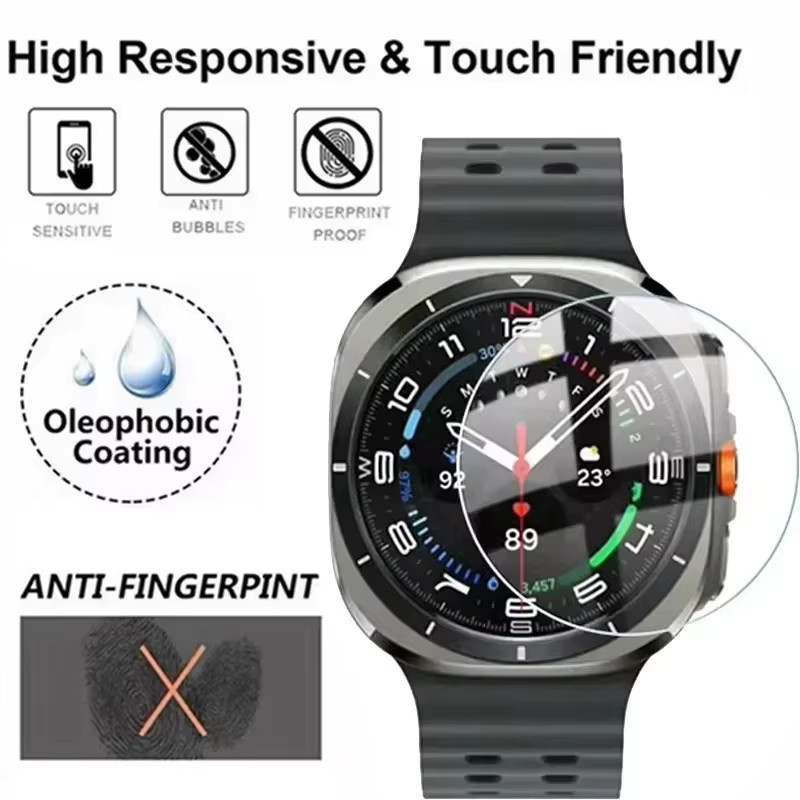 2 Stück Smartwatch-Schutzfolien aus gehärtetem Glas für Samsung Galaxy Watch 7 40 mm, 44 mm und Ultra 47 mm, transparent - Bild 3