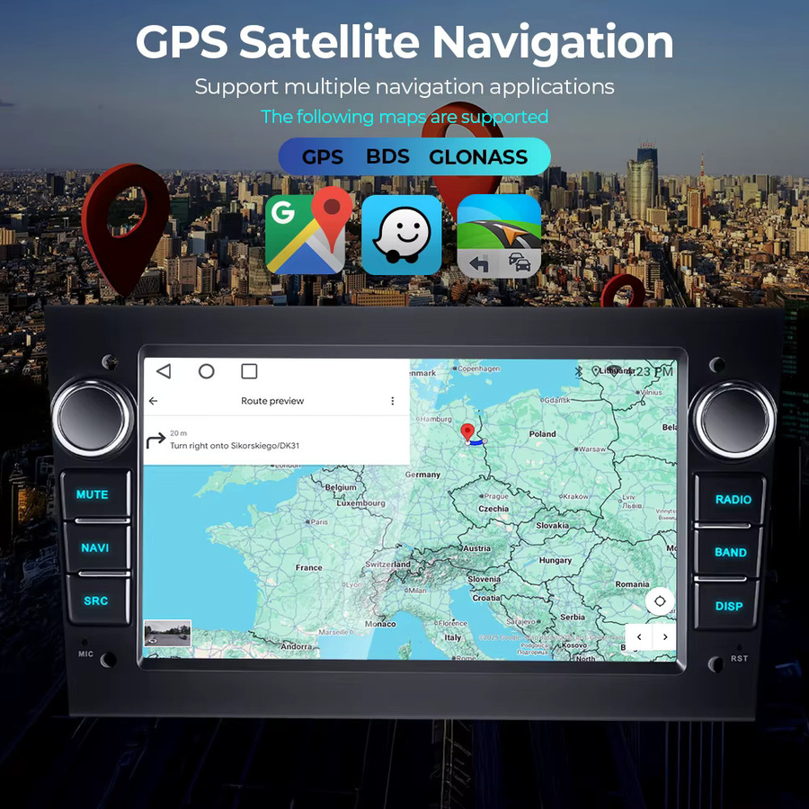 Gearelec Android 14 2-Din Autoradio mit CarPlay in Schwarz für Opel Astra H G J, Zafira B, Corsa C D, Antara, Vectra und Vivaro - Bild 2