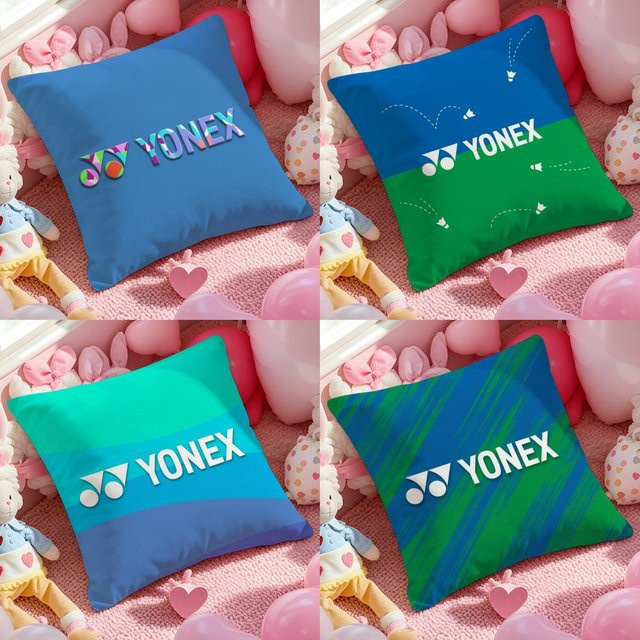 Y-Yonex Luxus-Kissenbezug mit grafischem Muster in Schwarz und Blau, quadratisch, 30 x 30 cm - Bild 1