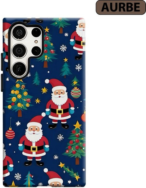 Aurbe Handyhülle für Samsung Galaxy S26 S25 S24 S23 Ultra Plus mit HD Weihnachtsmann-Muster in Mehrfarbig, Doppelschicht-Folienhülle - Bild 1
