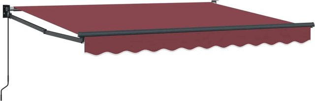 vidaXL Manuell Einziehbare Markise Bordeauxrot B: 300 cm, T: 200 cm - Bild 1