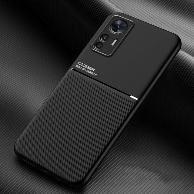 Xiaomi Mi 12T Pro Handyhülle aus PU-Leder mit magnetischer Autohalterung in Schwarz - Bild 1