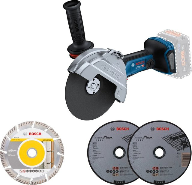 Bosch Professional Akku-Winkelschleifer GWS 18 V-180 PC Solo in Blau - Bild 1