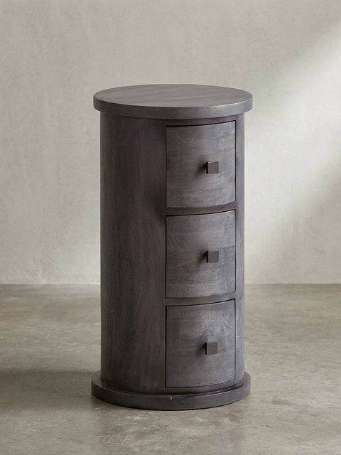 Schmales Sideboard KADIMA DESIGN aus Mango Massivholz in Schwarz, B/T/H: 65 x 34 x 34 cm - Bild 1