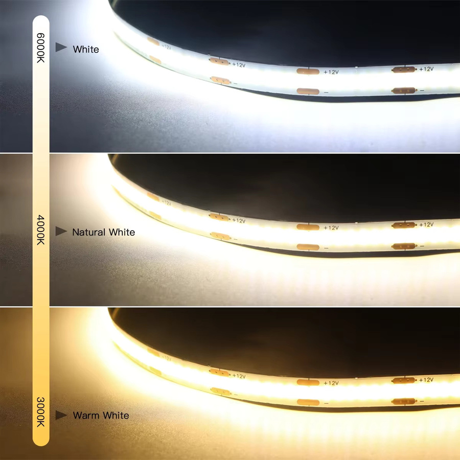 DC12V COB LED Strip Licht mit 120 LEDs/m und dimmbarem Touch-Schalter für Schminktisch und Make-up Spiegel Hintergrundbeleuchtung - Bild 3