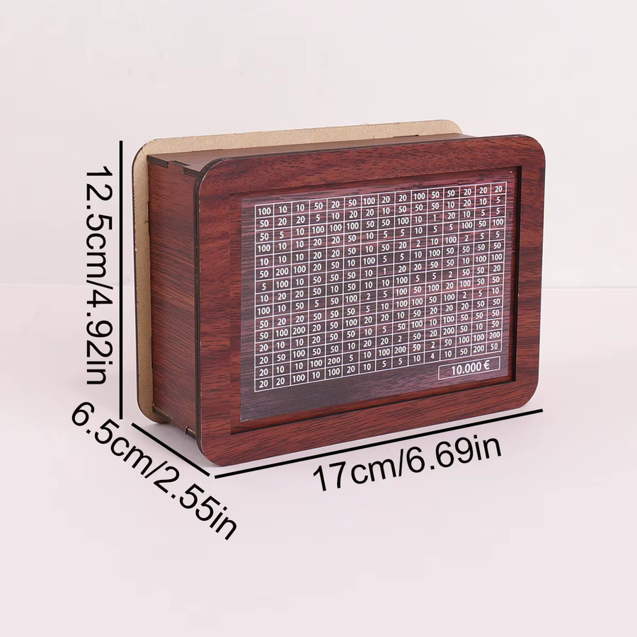 Holz-Spardose Euro-Sparbüchse in Braun als Schreibtisch-Dekoration - Bild 2
