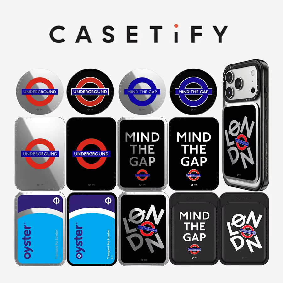 CASETiFY London Underground Symbol Serie Magnetischer Handyhalter mit Kartenfach für iPhone und Samsung S25 S26 A57, Multicolour - Bild 1