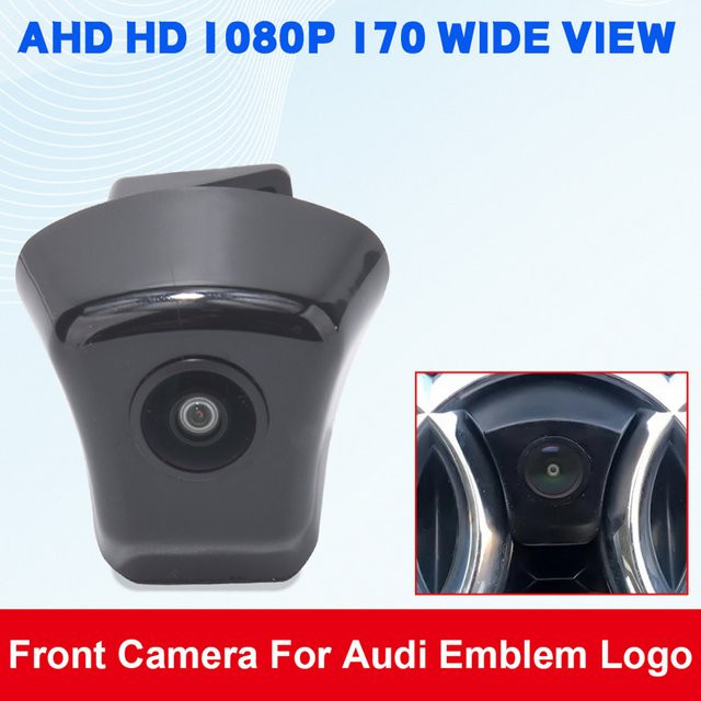 OTERLEEK CCD AHD 1080P Frontkamera mit Audi-Emblem-Logo in Schwarz für Audi A1 A3 A4 A5 A6 A7 S1 S3 S6 Q3 Q5 Q7 - Bild 1