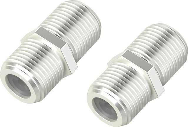 Hama Antennen-Adapter-Set SAT F-Kupplung auf F-Kupplung in Silber, 2 Stück - Bild 1