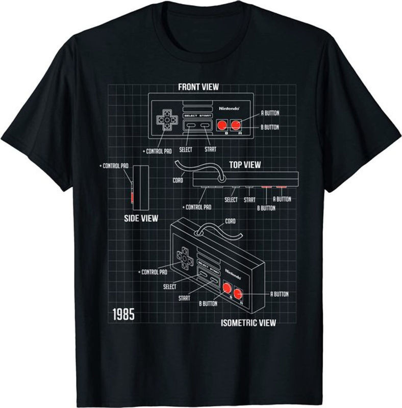 Nintendo NES Controller Parts Grafik-T-Shirt für Herren in Schwarz - Bild 1