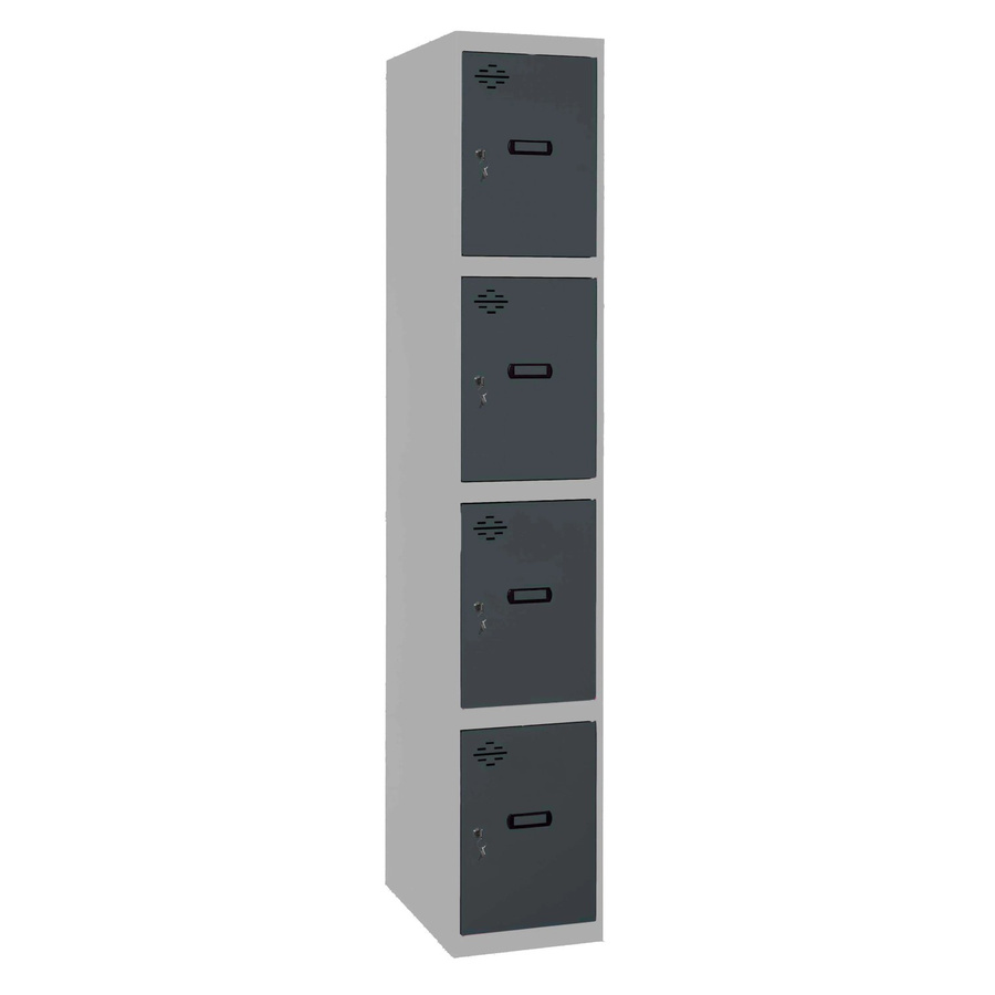 PROREGAL Spind AMEGO Schließfach Garderobe mit 4 Abteilen, Grau-Anthrazit, H x B x T: 180 x 40 x 50 cm - Bild 2