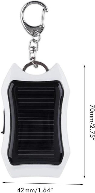 Igeteck Solar Tragbares Ladegerät Mini Power Bank mit LED Taschenlampe und USB-Anschlüssen in Weiß - Bild 1