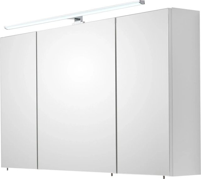 Pelipal Spiegelschrank Quickset 360 Weiß Glänzend mit LED-Beleuchtung und Steckdose B/H/T: 110 x 70 x 20 cm - Bild 1