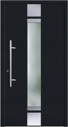 KNOCK Flügelüberdeckende Kunststoff-Haustür Terra mit Glaseinsatz, Anthrazit-Grau, B: 110 cm, H: 210 cm - Bild 1