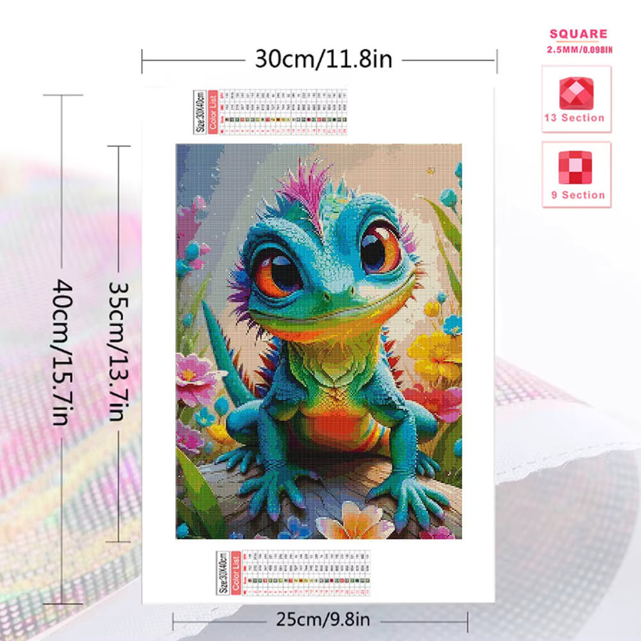 Evershine 5D Drache Diamant Malerei Tier Bild als Strass Stickerei Cartoon Wand Dekoration in Multicolour, B/H: 30 x 20 cm - Bild 2
