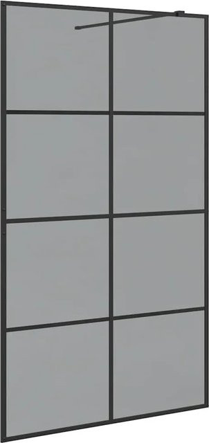 vidaXL Walk-In Duschwand aus gehärtetem Glas in Schwarz, B: 115 cm, H: 195 cm - Bild 1
