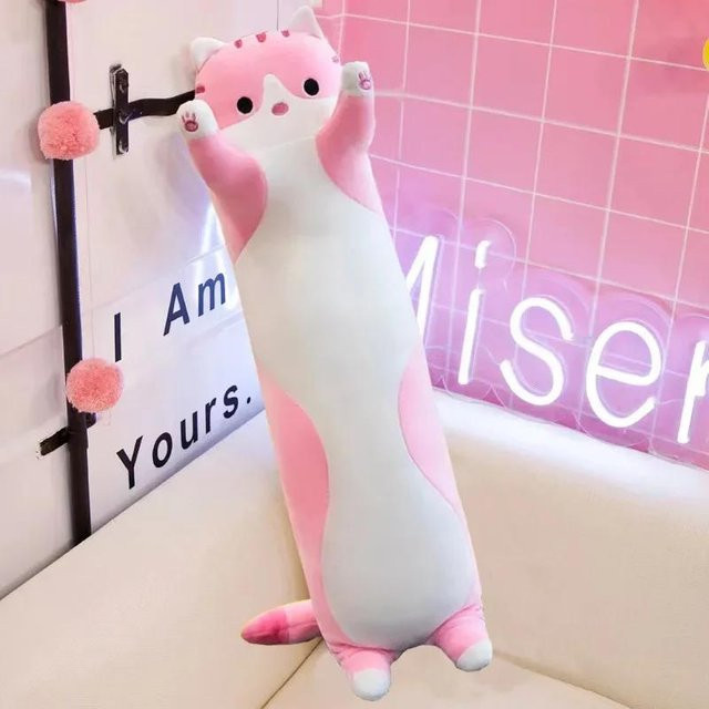 Yiran toy Schlafkätzchen Plüschtier, Rosa Braun Grau, ab 3 Jahre - Bild 1