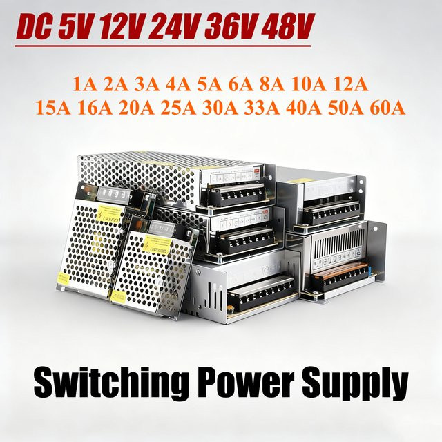 AEVYVKV Schaltnetzteil Transformator AC 220V 110V zu DC 5V 12V 24V 36V 48V in Silber für LED Streifen - Bild 1