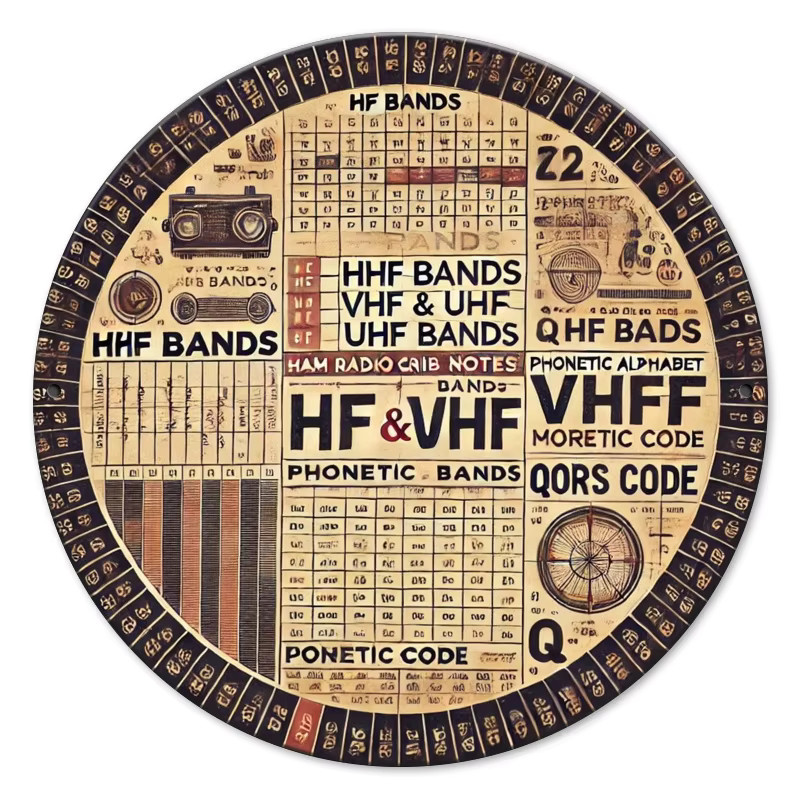 HELLOYOUNG Metallschild im Vintage-Stil mit Morsecode-Design, rund, Mehrfarbig, Durchmesser: 20 cm - Bild 3