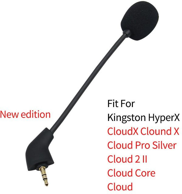 HyperX Ersatz-Gaming-Mikrofon mit 3,5-mm-Klinkenanschluss für Cloud 2 II X Core Pro Silver Cloudx Headsets in Schwarz - Bild 1