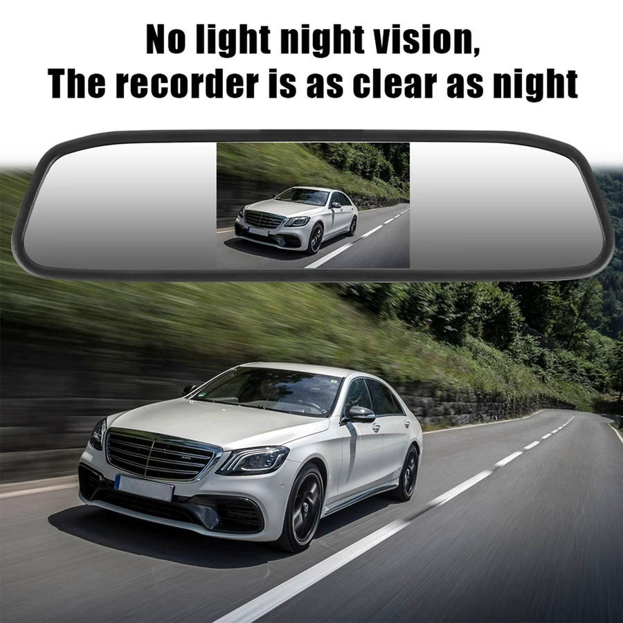 BYNCG HD Rückfahrkamera mit TFT LCD Rückspiegel Monitor für dein Auto in Schwarz - Bild 6