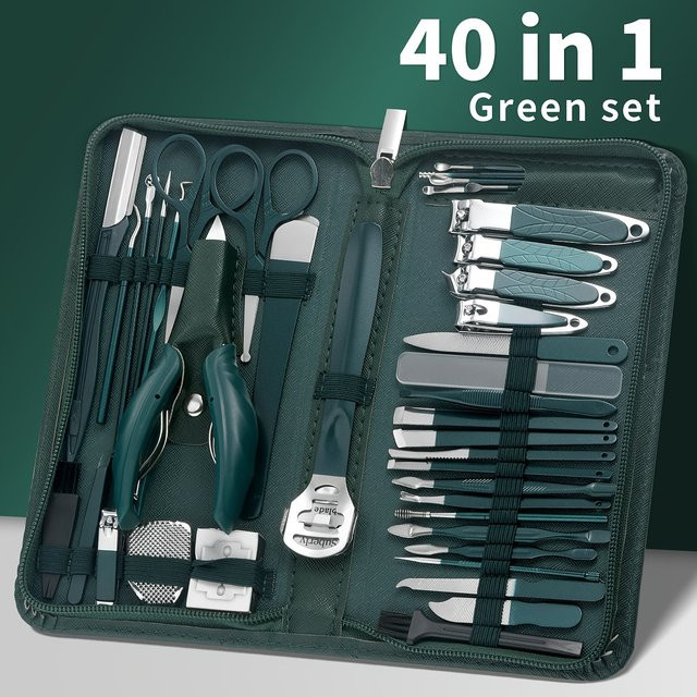 OLOEY Maniküre-Set, Edelstahl, Rot, Glänzend, Unisex - Bild 1