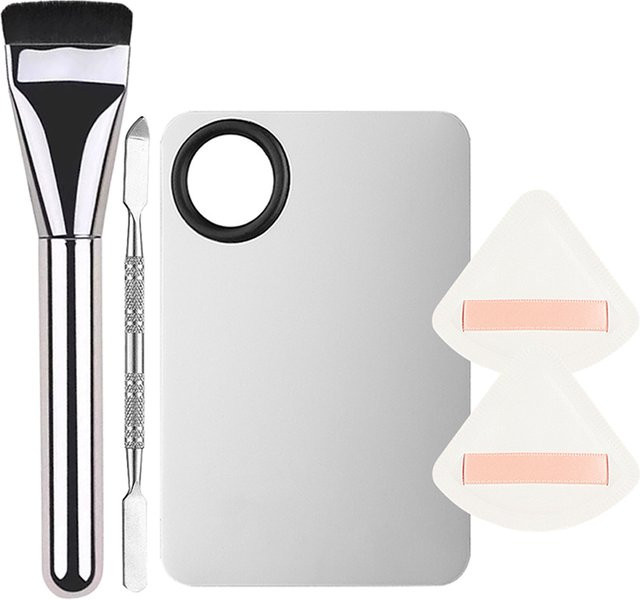 Andralyn Make-up Set, Kontur Foundation Pinsel, Edelstahl Palette, Puderquaste, Spachtel, Damen - Bild 1