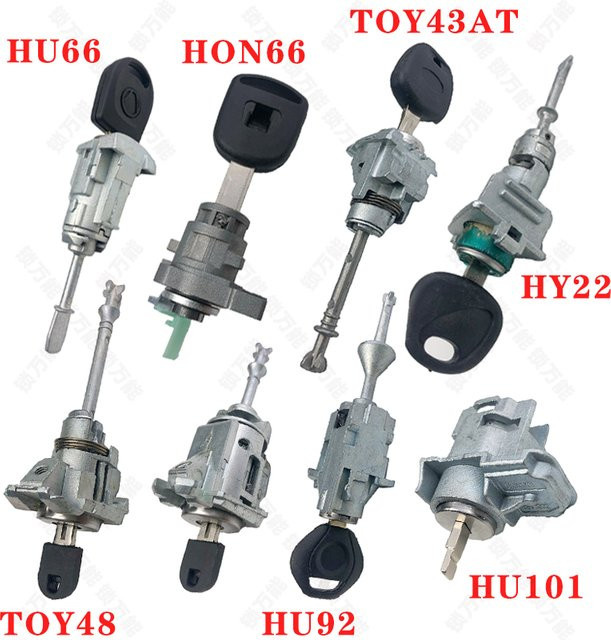 CHSYX Autoschlüssel und Türschloss-Set mit Zylinderschlüssel für HU66 HU101 HU100R HU100 HY22 HON66 NSN14 FO21 TOY43 HU83 VA2T TOY48 SIP22 in Silber - Bild 1