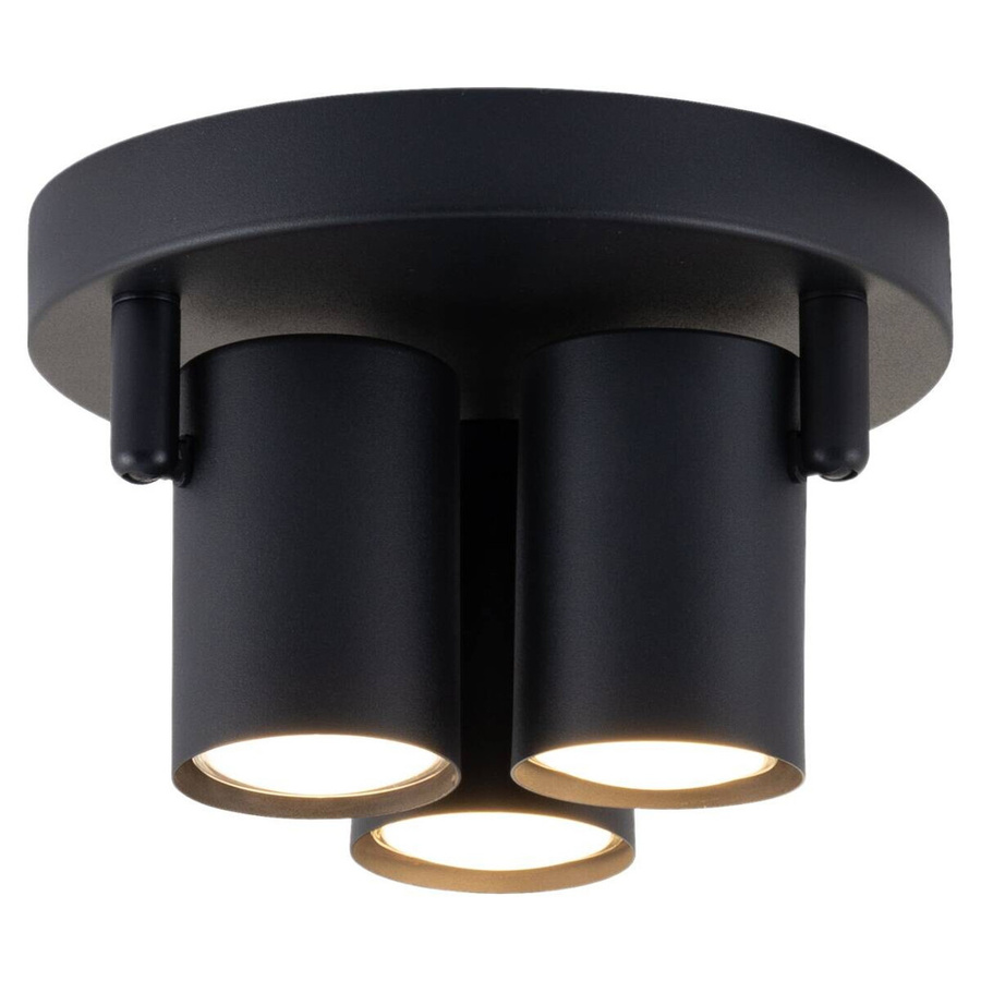 Pocoline Spotrondell Thanina Deckenleuchte 3-flg. Schwarz Metall H: 12 cm, B: 27,5 cm, GU10 - Bild 2