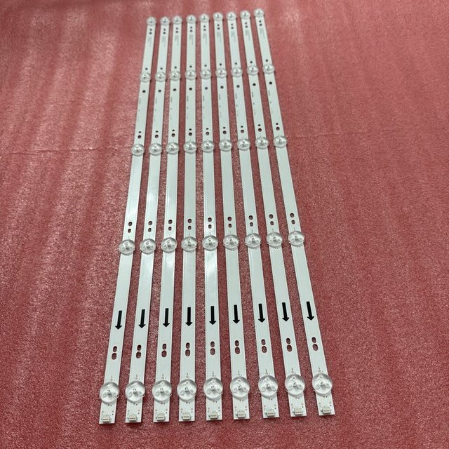 9er Set LED-Hintergrundbeleuchtungsstreifen in Weiß für Evl 58evls4 Hyundai Hyled5808W4Km Hyled5808 JS-JP58A71051ER.105L R72-58D04-007 - Bild 1