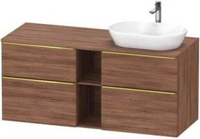 Duravit Waschtischunterschrank D-Neo in Weiß und Braun, Wandmontage, B/H/T: 140 x 66,4 x 55 cm - Bild 1