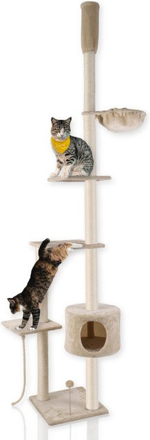 Lycce Katzenbaum TOWER deckenhoch mit Höhle und Spielzeug aus Sisal und Plüsch, Höhe: 260 cm - Bild 1