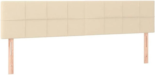 vidaXL LED Kopfteil in Creme mit USB-Ladeport und integrierter Beleuchtung, Breite: 200 cm, Tiefe: 5 cm, Höhe: 78-88 cm - Bild 1
