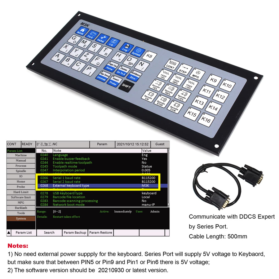 POWACE DDCS Expert v2.1 5-Achsen-CNC-Steuerungssystem Offline Stand-Alone PLC Servo-Schrittmotor-Bewegungssteuerung mit MPG in Schwarz - Bild 4